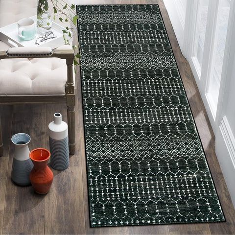 Lahome 2x6 black runner at entryway enhances traffic flow.