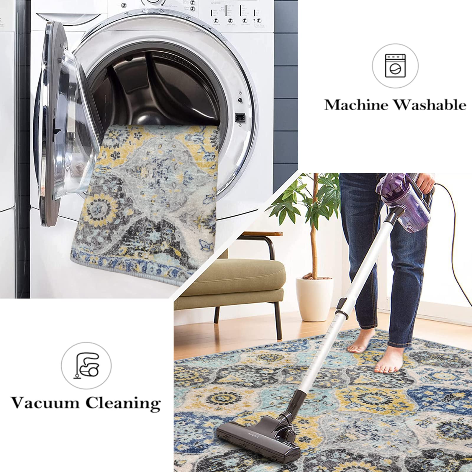 Lahome ultra-thin rug with non-slip backing keeps entries safe and uncluttered.