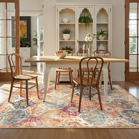 Lahome Moroccan Trellis rug being machine washed demonstrates easy-care routine