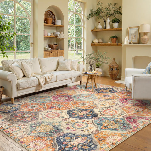 Lahome Moroccan Trellis rug backing shown non-slip support for safer living spaces