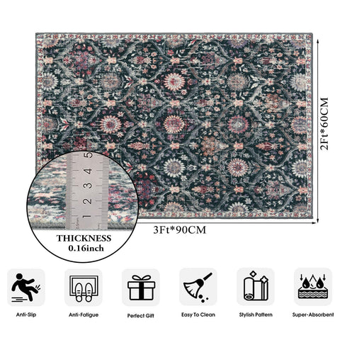 Lahome Moroccan Trellis Rug with non-slip backing stays secure on floors.
