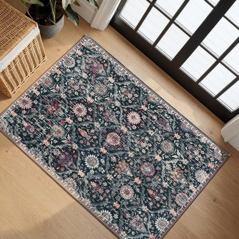 Lahome Moroccan Trellis Rug shows soft faux wool fibers for everyday comfort.