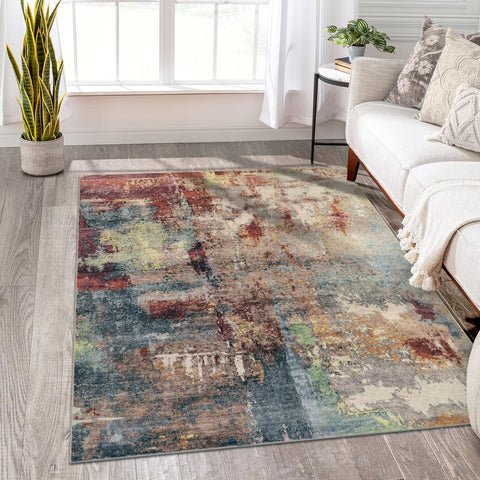 Lahome rug with non-slip backing prevents slips in busy areas