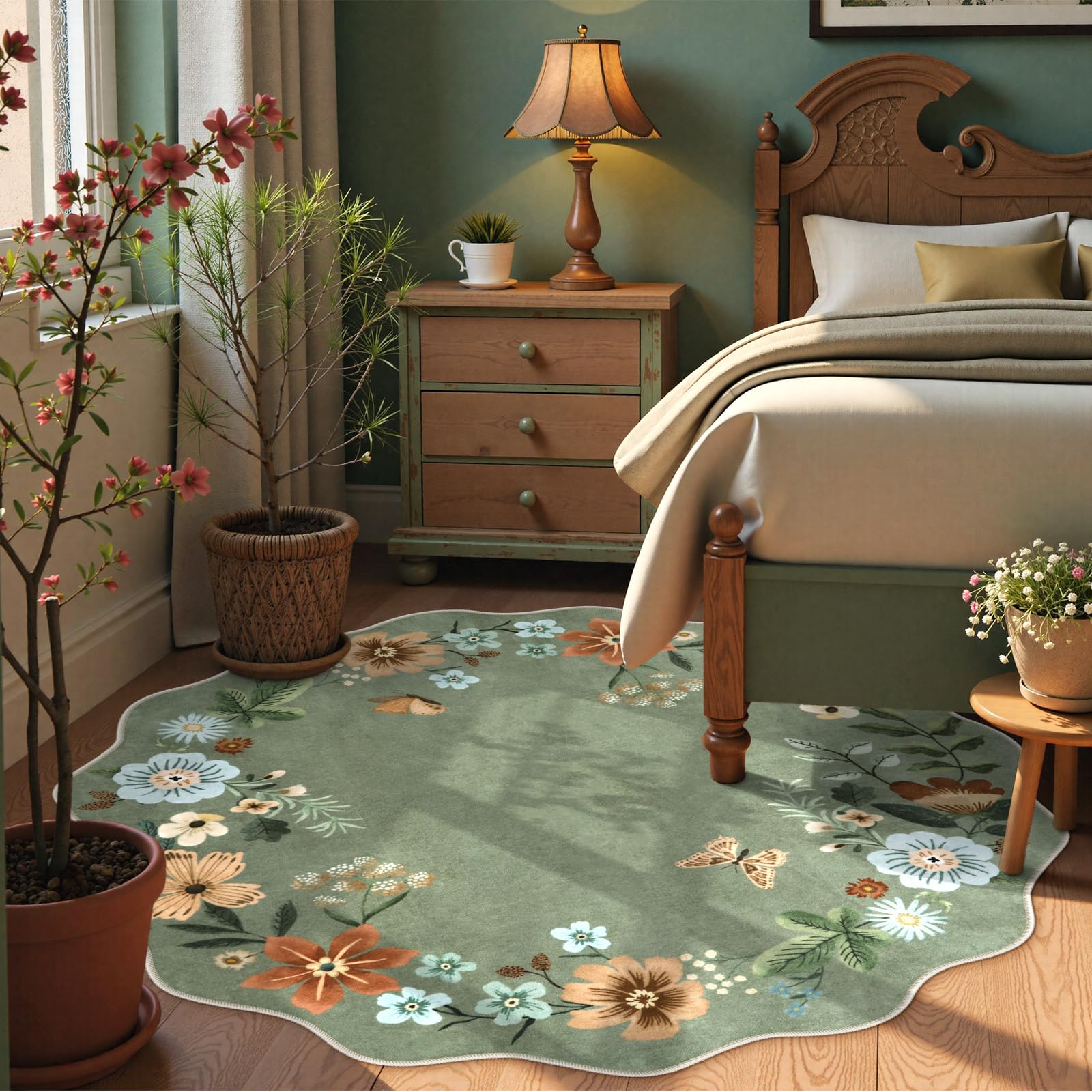 Lahome non-slip backing keeps the rug in place in busy hallways.