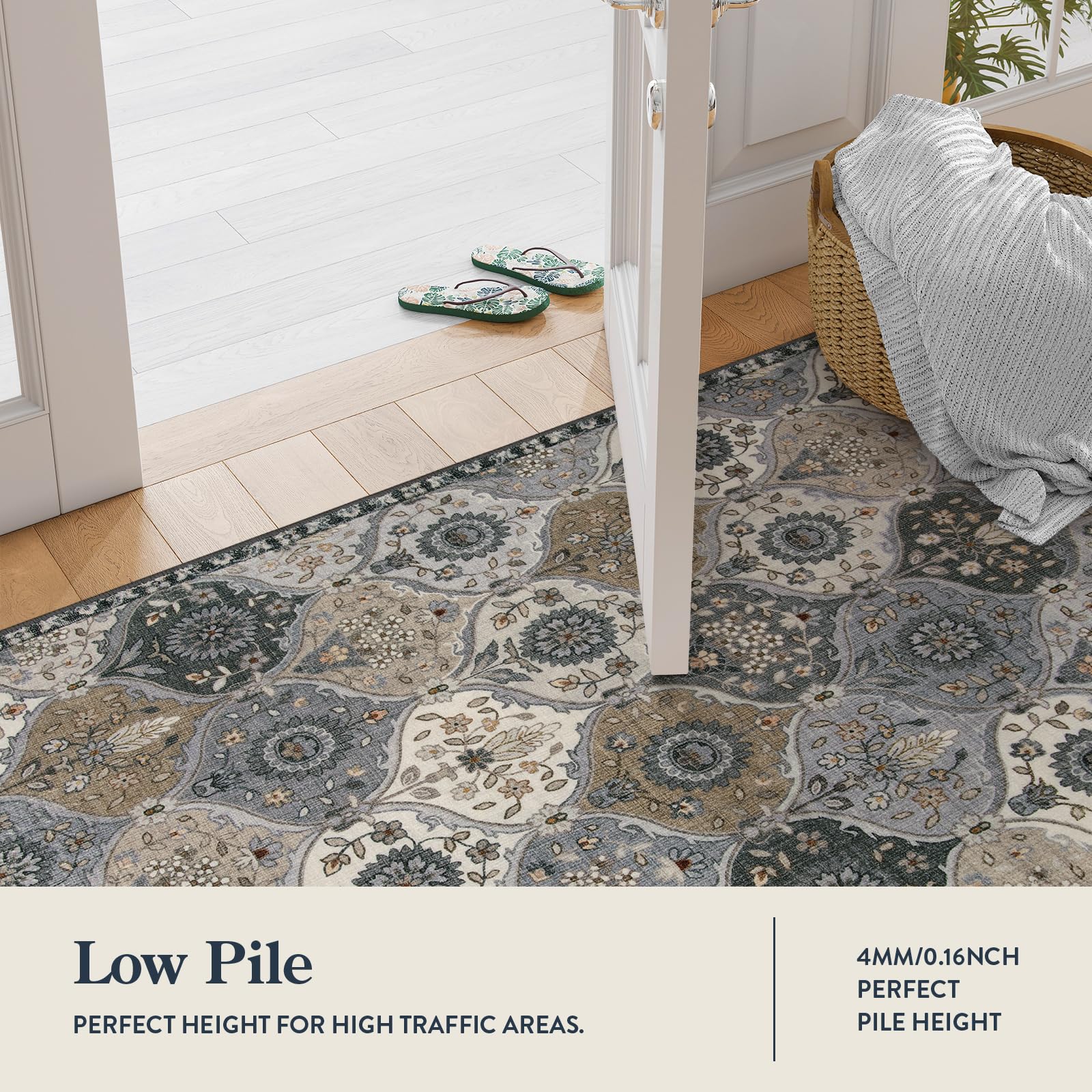 Lahome non-slip TPE backing rug keeps entryway secure