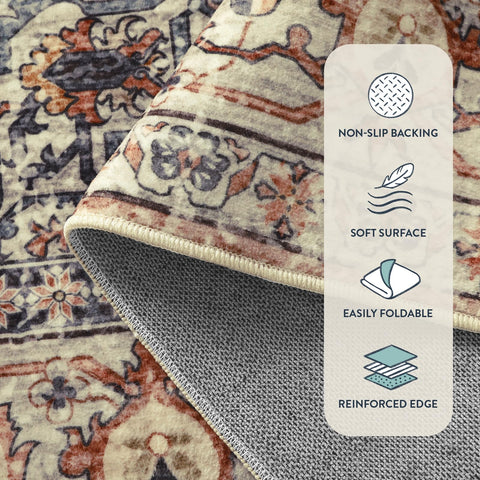 Lahome Oriental Kitchen Runner is kid-friendly and pet-friendly for safe homes.