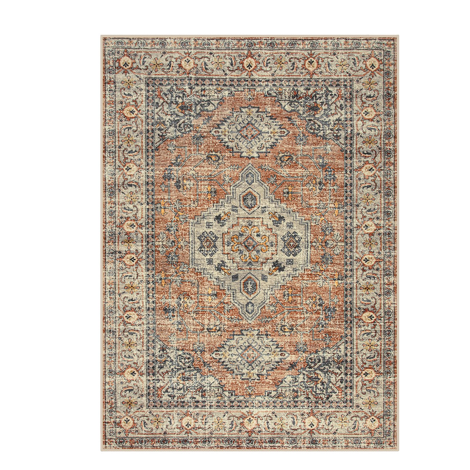 Lahome non-slip back rug stays in place on smooth floors