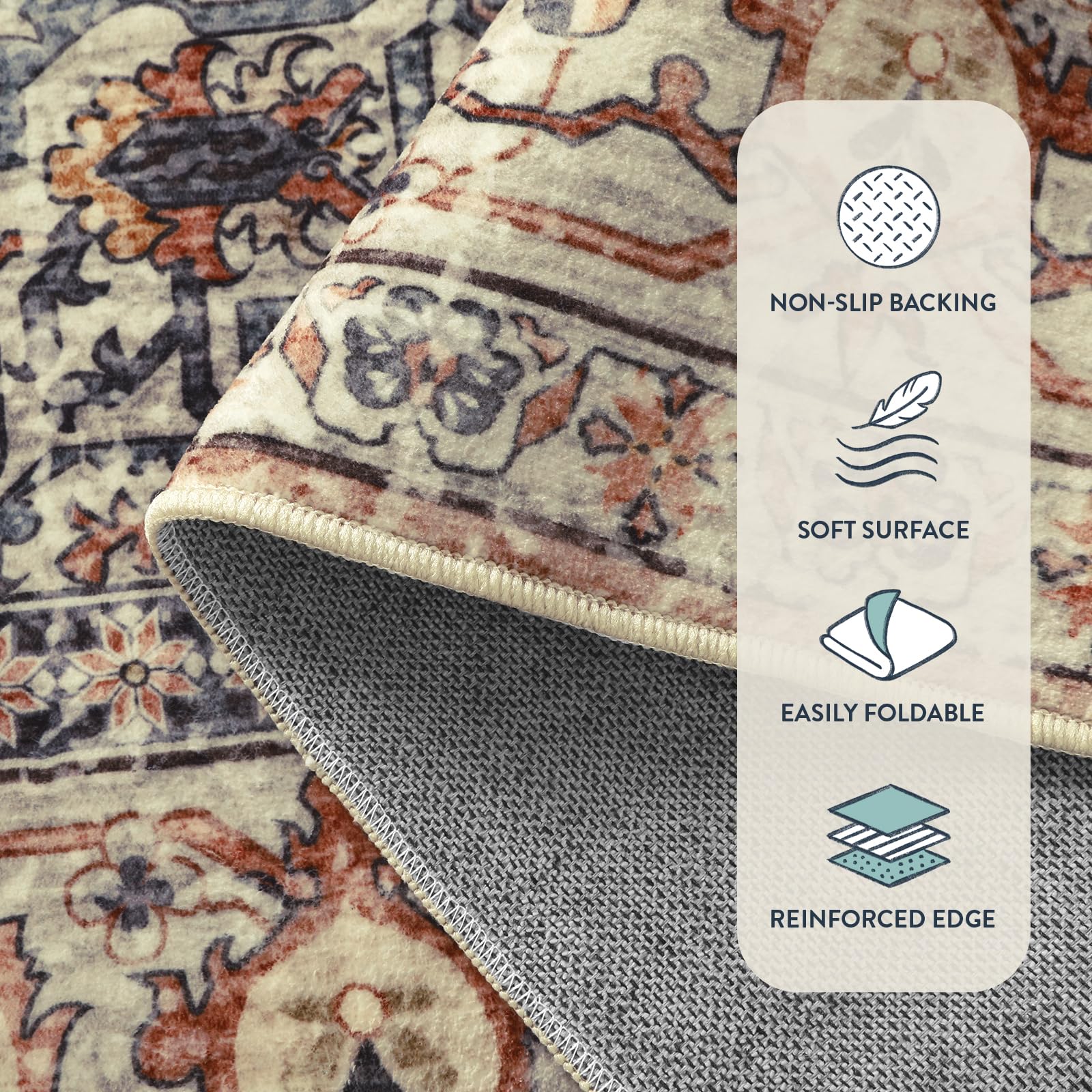 Lahome ultra-thin design rug fits under furniture with low-profile elegance