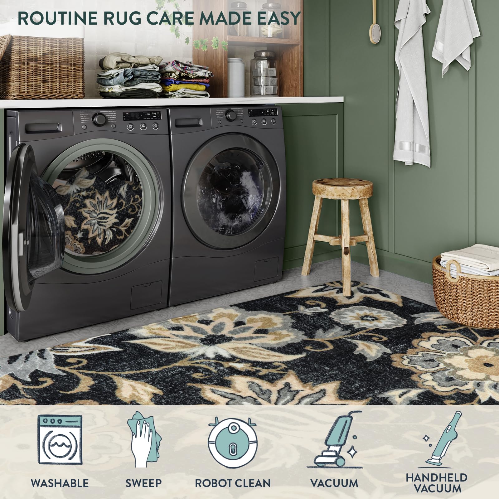 Lahome paisley design bathroom mat adds style to any room.