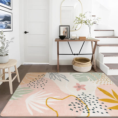Lahome Pink Rug in a bedroom or nursery with velvet-like touch for gentle warmth