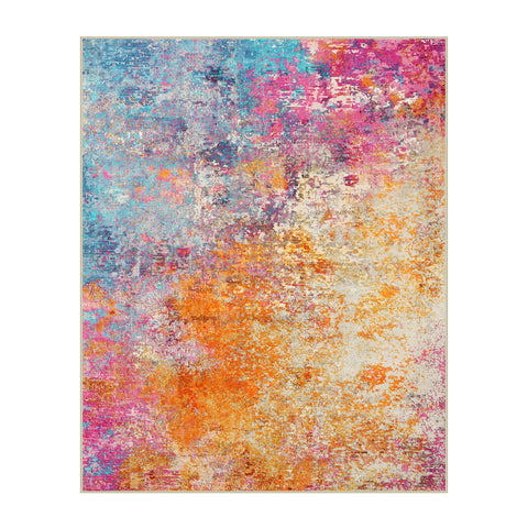 Lahome vibrant interior rug adds color without overpowering the room