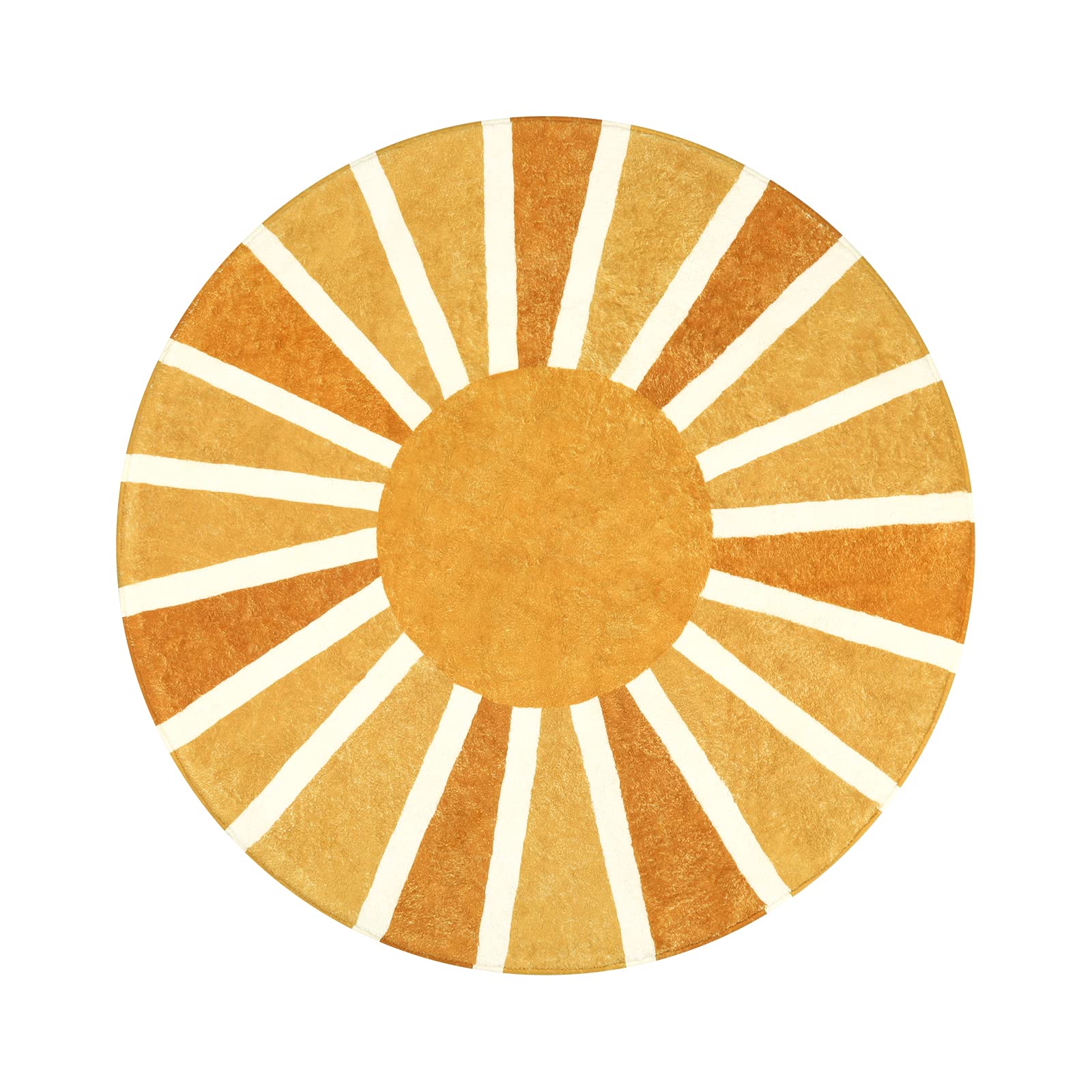 Lahome round rug with non-slip backing keeps in place on wood or laminate floors.
