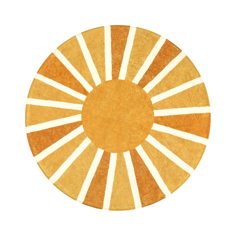 Lahome round rug with non-slip backing keeps in place on wood or laminate floors.