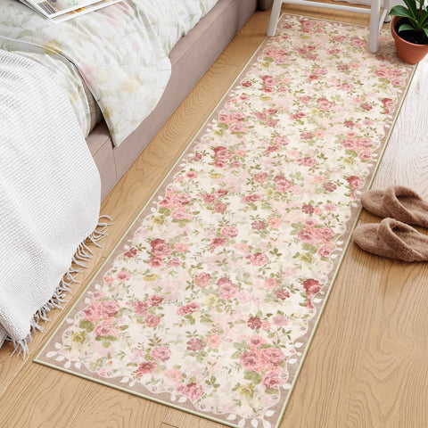Lahome soft boho rug at bedside enhances coziness.