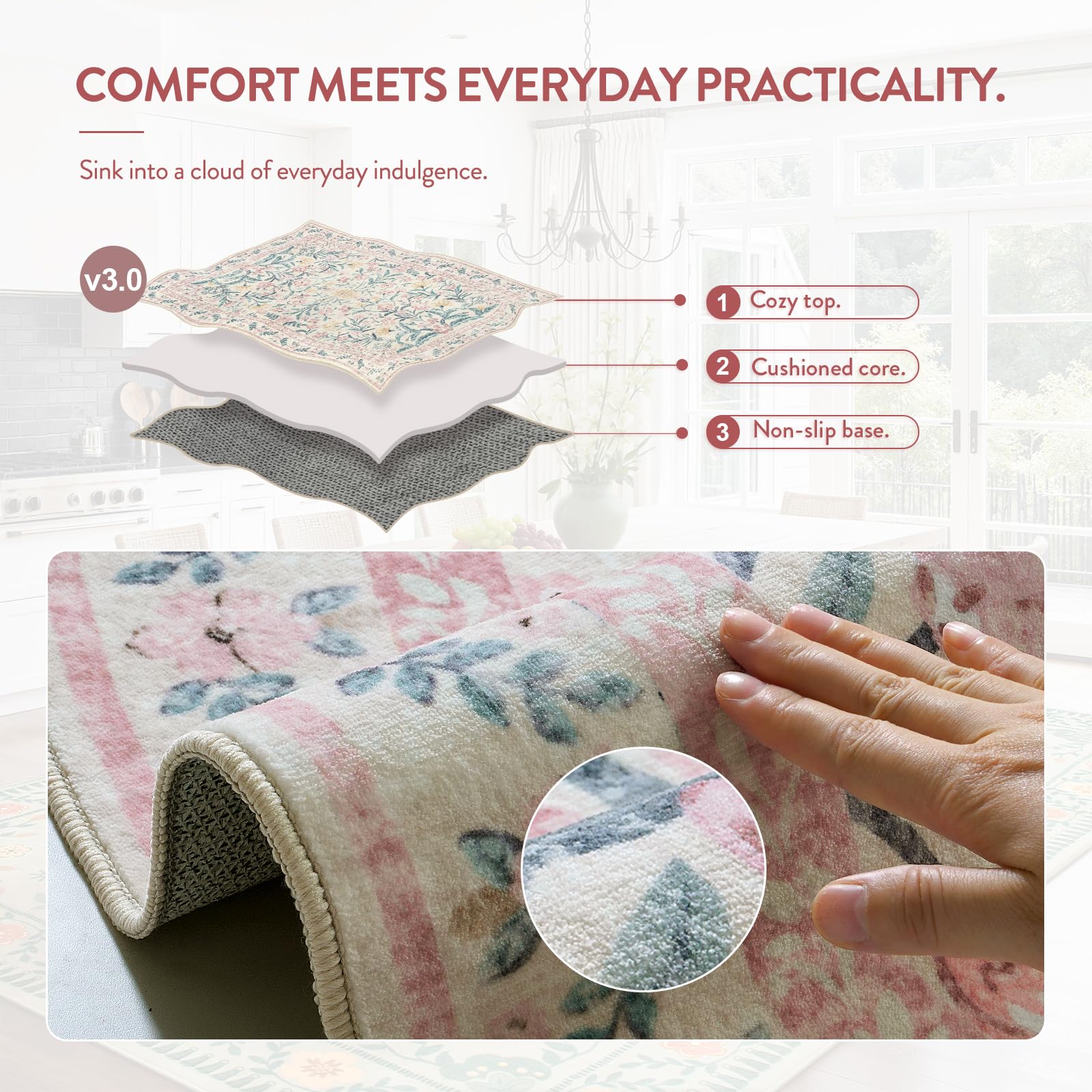 Lahome Sylvie machine-washable rug for easy care and quick refresh.