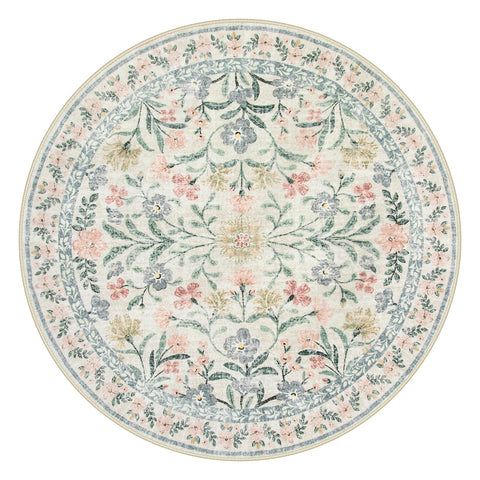 Lahome Sylvie vintage beige rug; versatile decor for bedrooms or nurseries.