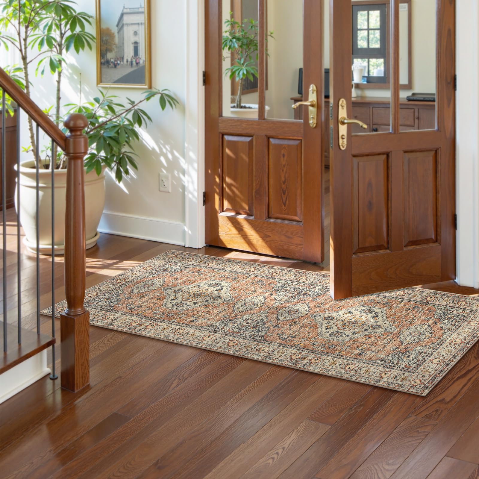 Lahome ultra-soft thin runner with vintage distressed look for cozy feet.