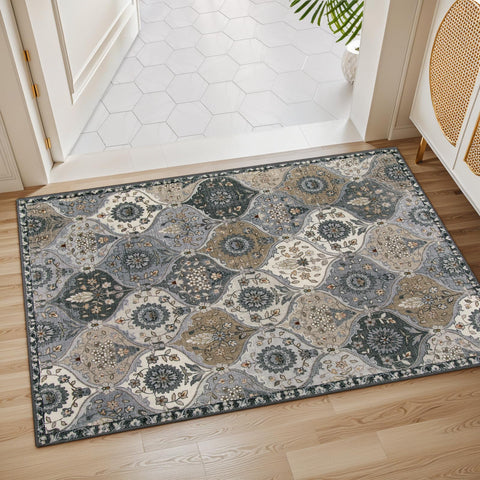 Lahome ultra-thin entryway rug fits under doors with ease