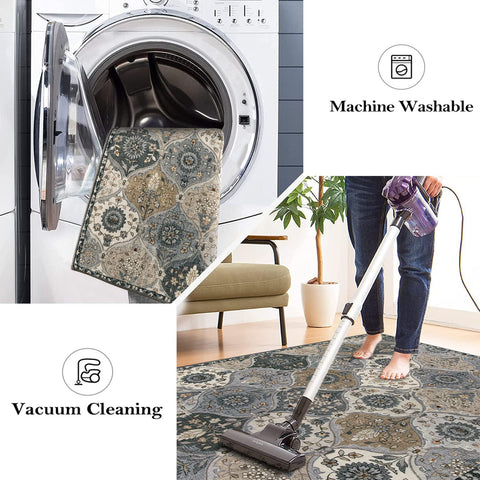 Ultra-thin Lahome rug designed to slide under doors for easy access.