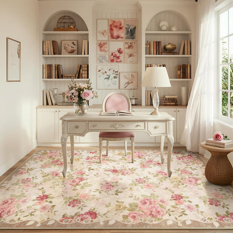 Lahome Vintage Floral 8x10 room-ready rug for living, dining, or nursery
