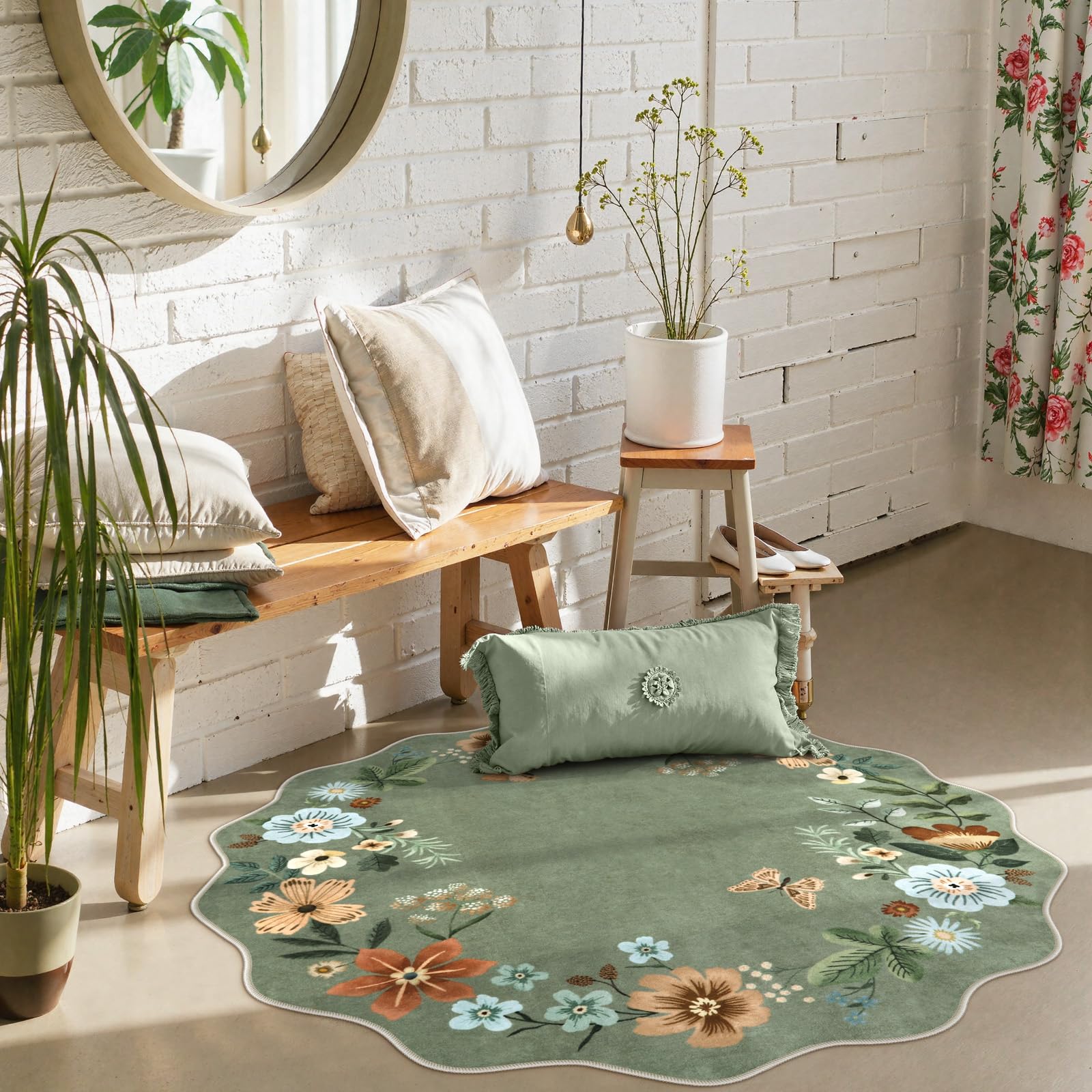 Lahome washable round rug for easy cleanups after busy days