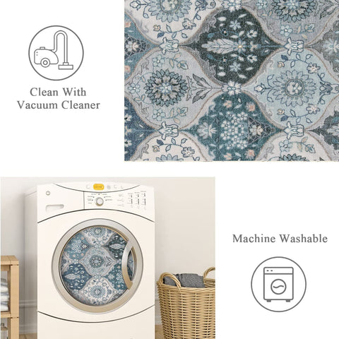 Lahome washable rug simplifies cleaning and quick refreshes.