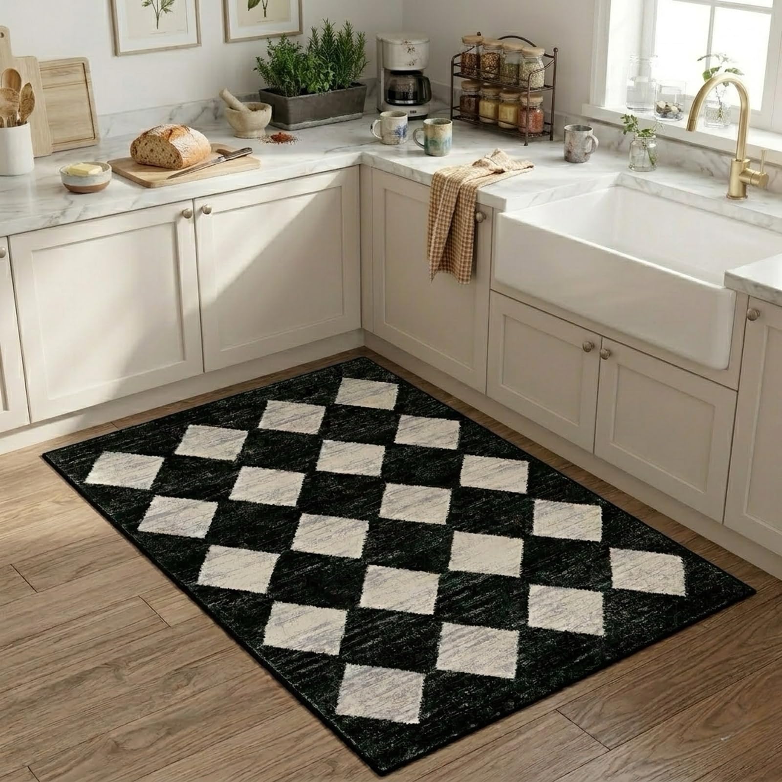 Lahome Zelie closeup diamond pattern texture highlights soft faux wool feel.
