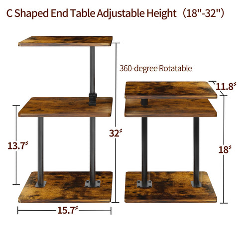 LAIDUOLEOE adjustable height adapts to sofa or bed level for comfortable use.