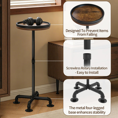 Laiduoleoe compact 12-inch round fits small spaces beside sofas.