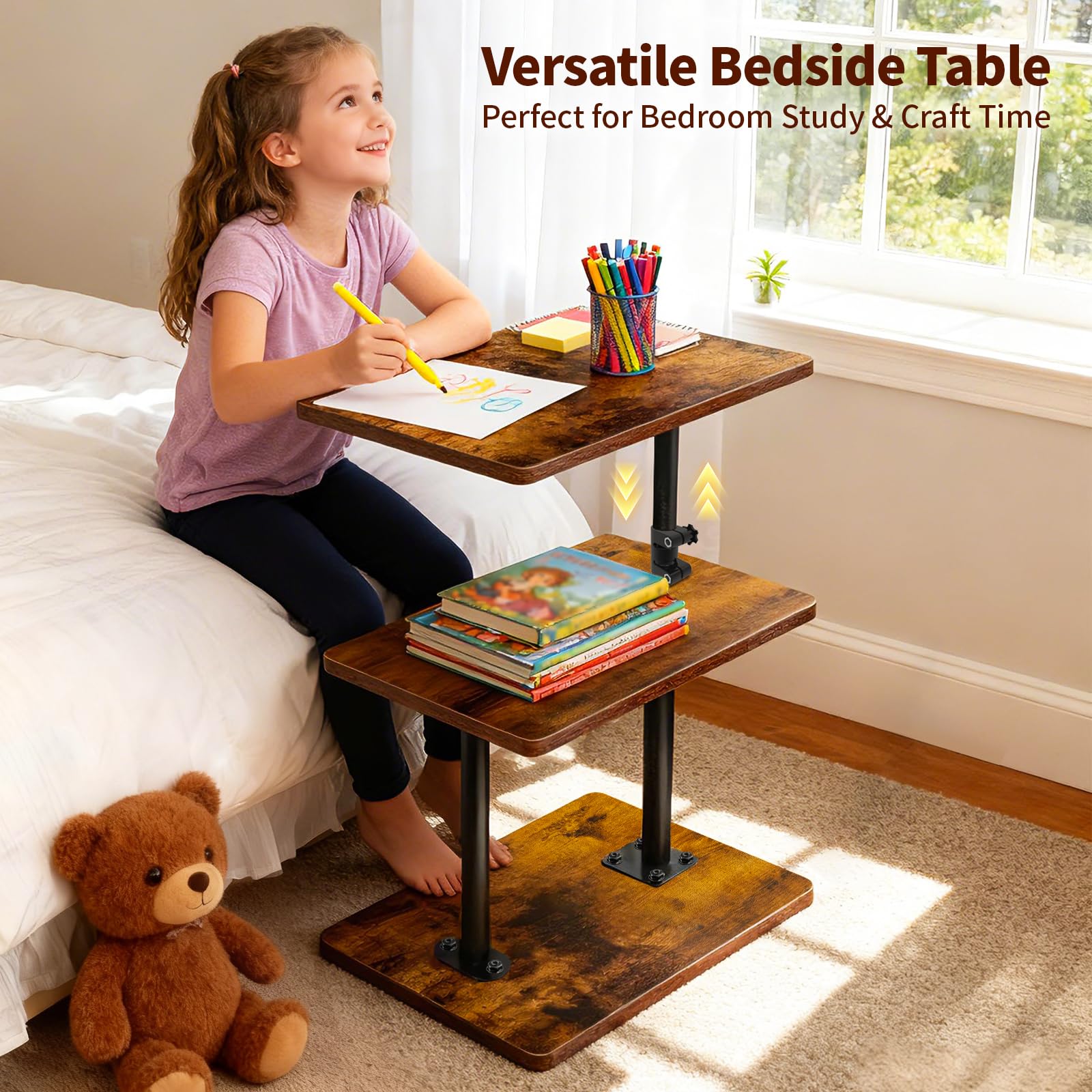 LAIDUOLEOE sturdy metal frame provides stability with a modern touch.