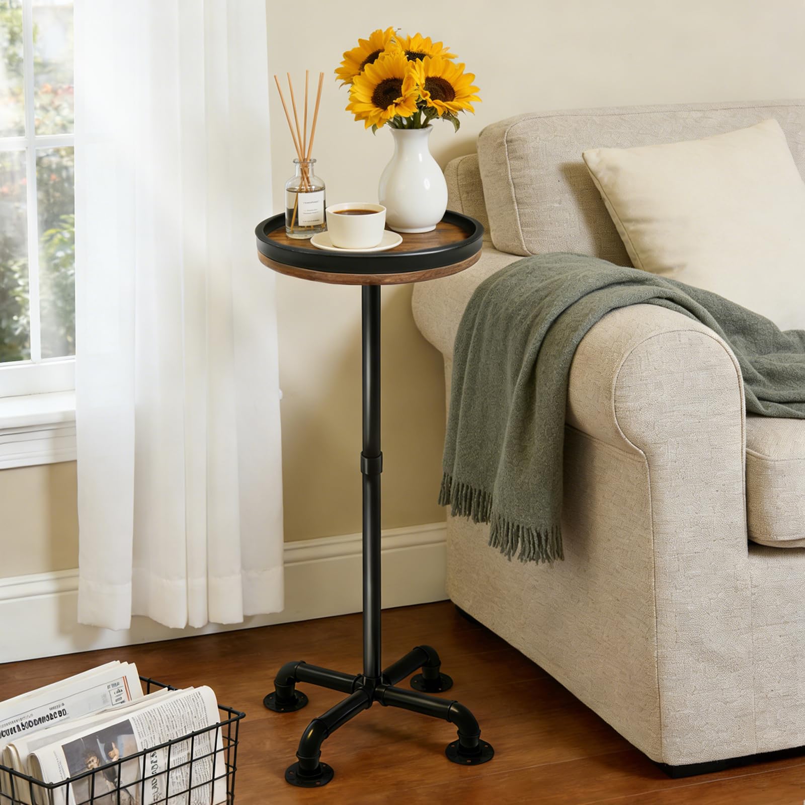 Laiduoleoe side table base offers rock-solid stability with adjustable feet.