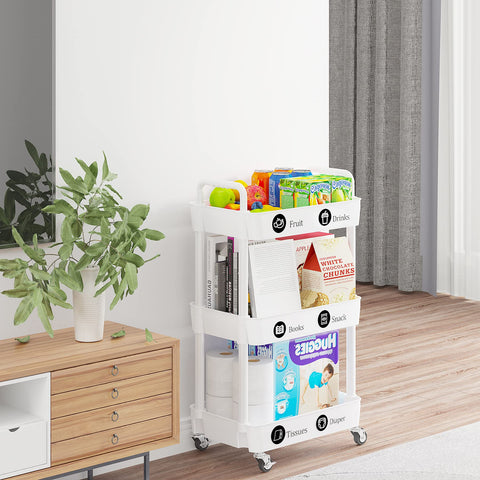 Laiensia 3-Tier Cart fits kitchens, bathrooms, and garages.