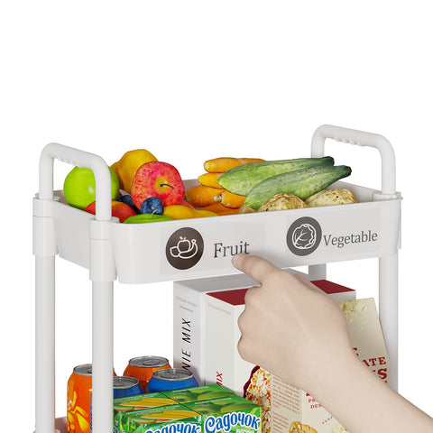 Laiensia 3-Tier Cart with classification labels boosts organized storage.