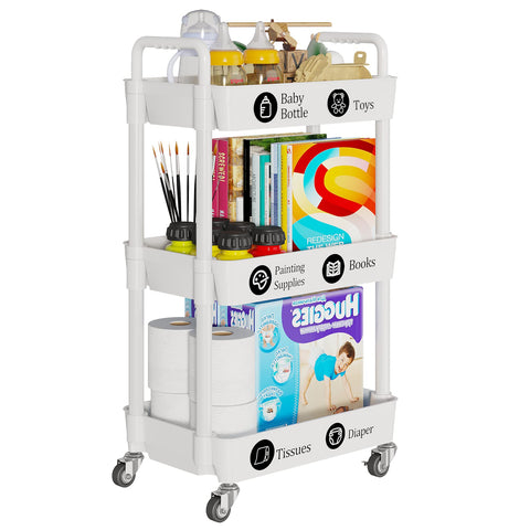 Laiensia 3-Tier Cart ideal for vegetables, tools, and toiletries.
