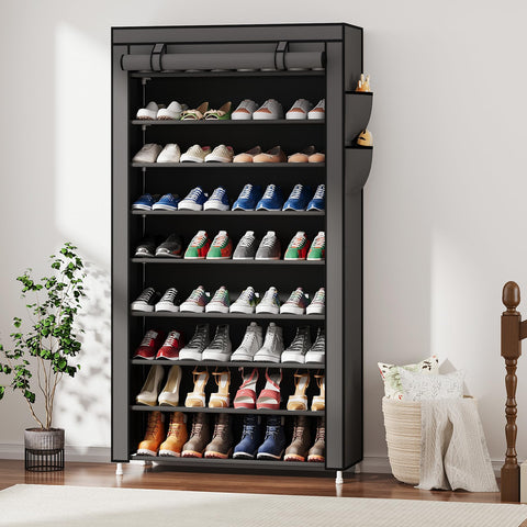 Laiensia dust-cover closes over shoes to help keep them clean