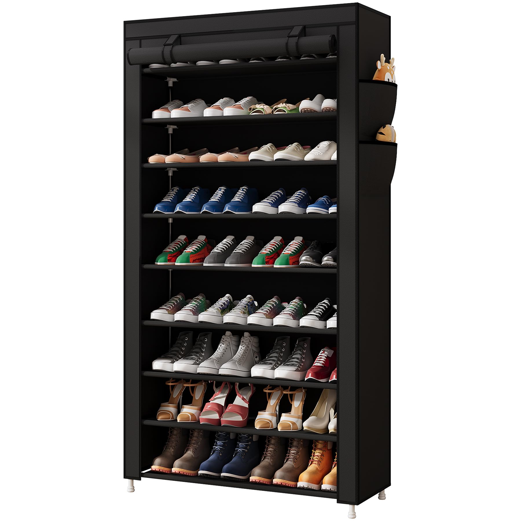 Laiensia 9-tier vertical shoe rack keeps entryways organized and shoes easy to grab.