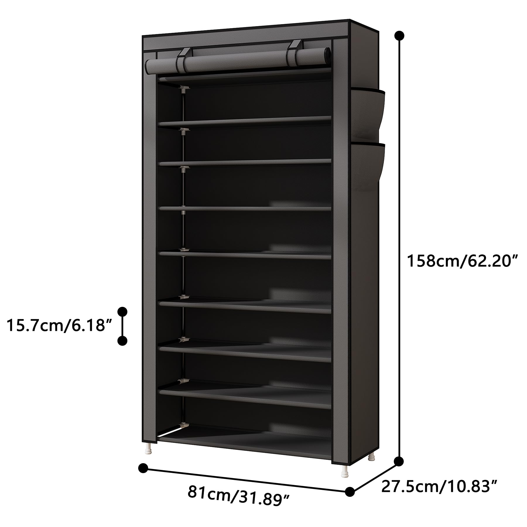 Laiensia shoe rack side pocket stores keys and small items