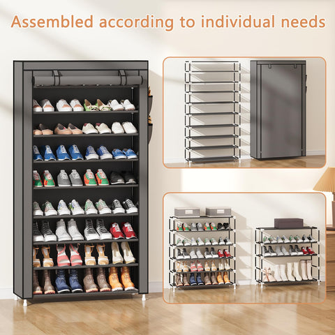 Laiensia sturdy metal tubes provide stable shoe storage