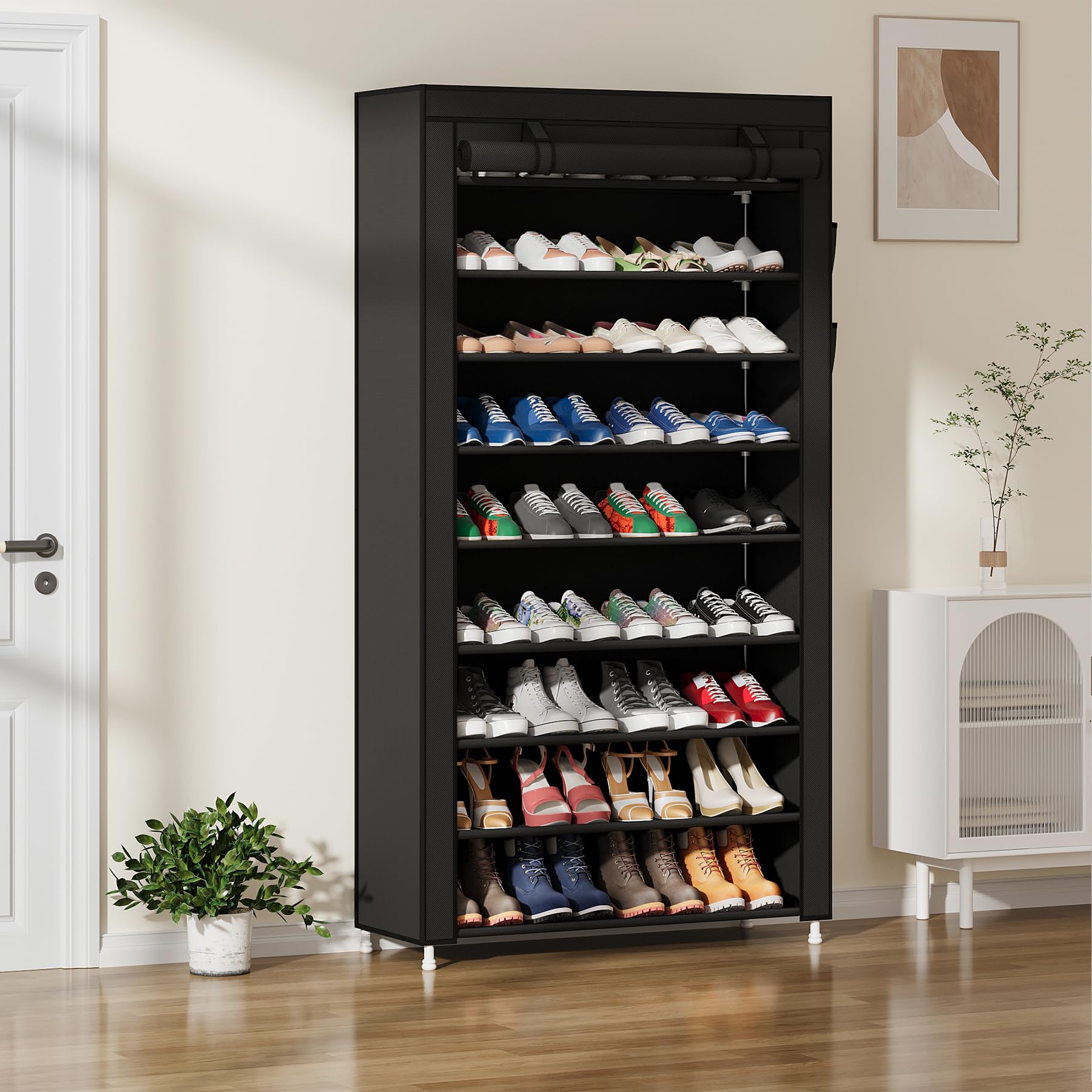 Laiensia adjustable layer height accommodates long boots and varied footwear.