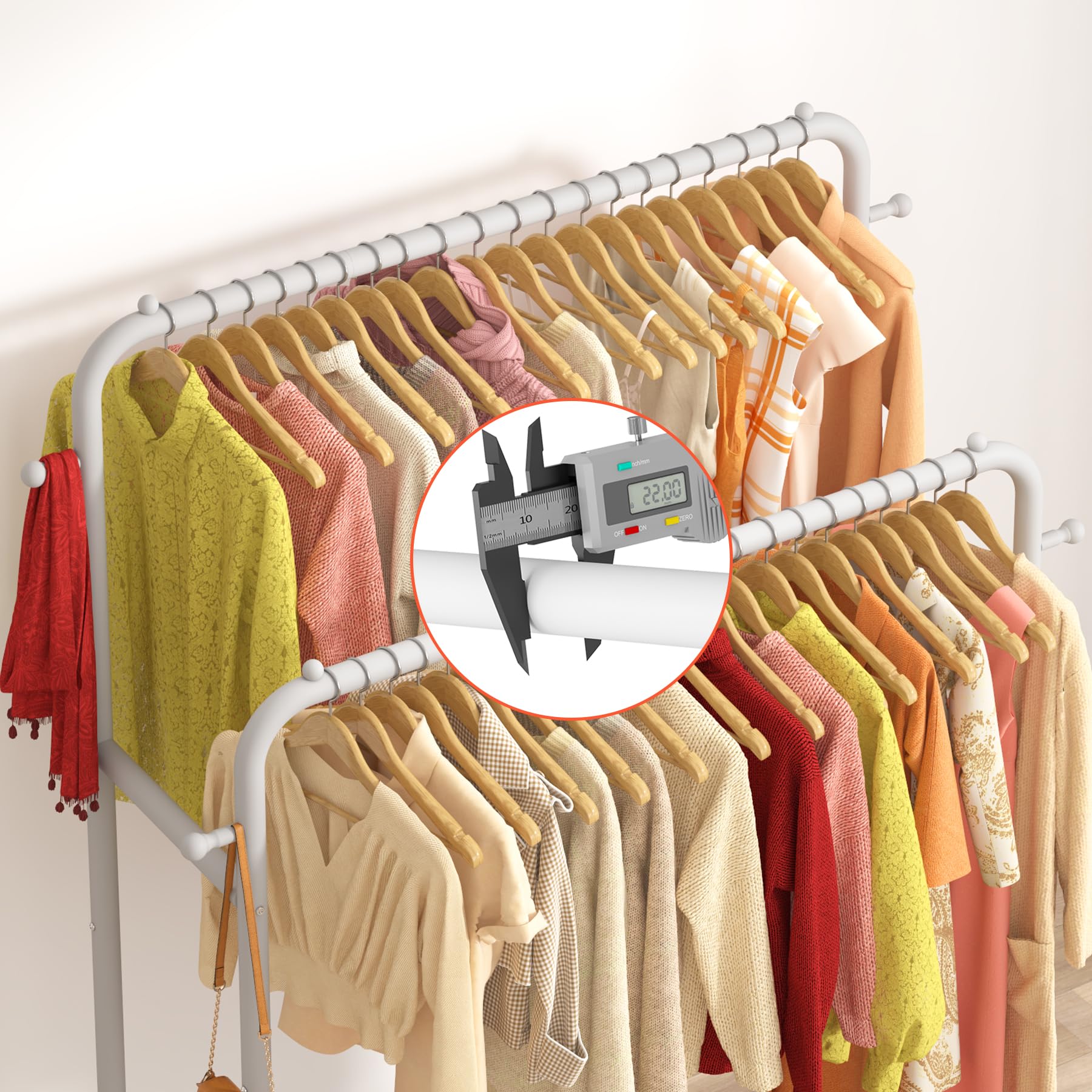 Laiensia rack offers lockable wheels for stable stops when needed.