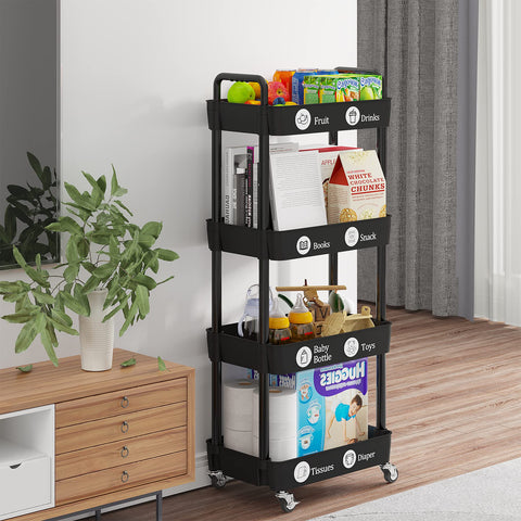 Laiensia kitchen-bathroom storage cart ideal for groceries and toiletries.