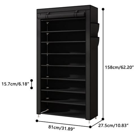 Laiensia spacious storage layer holds multiple pairs while saving floor space.