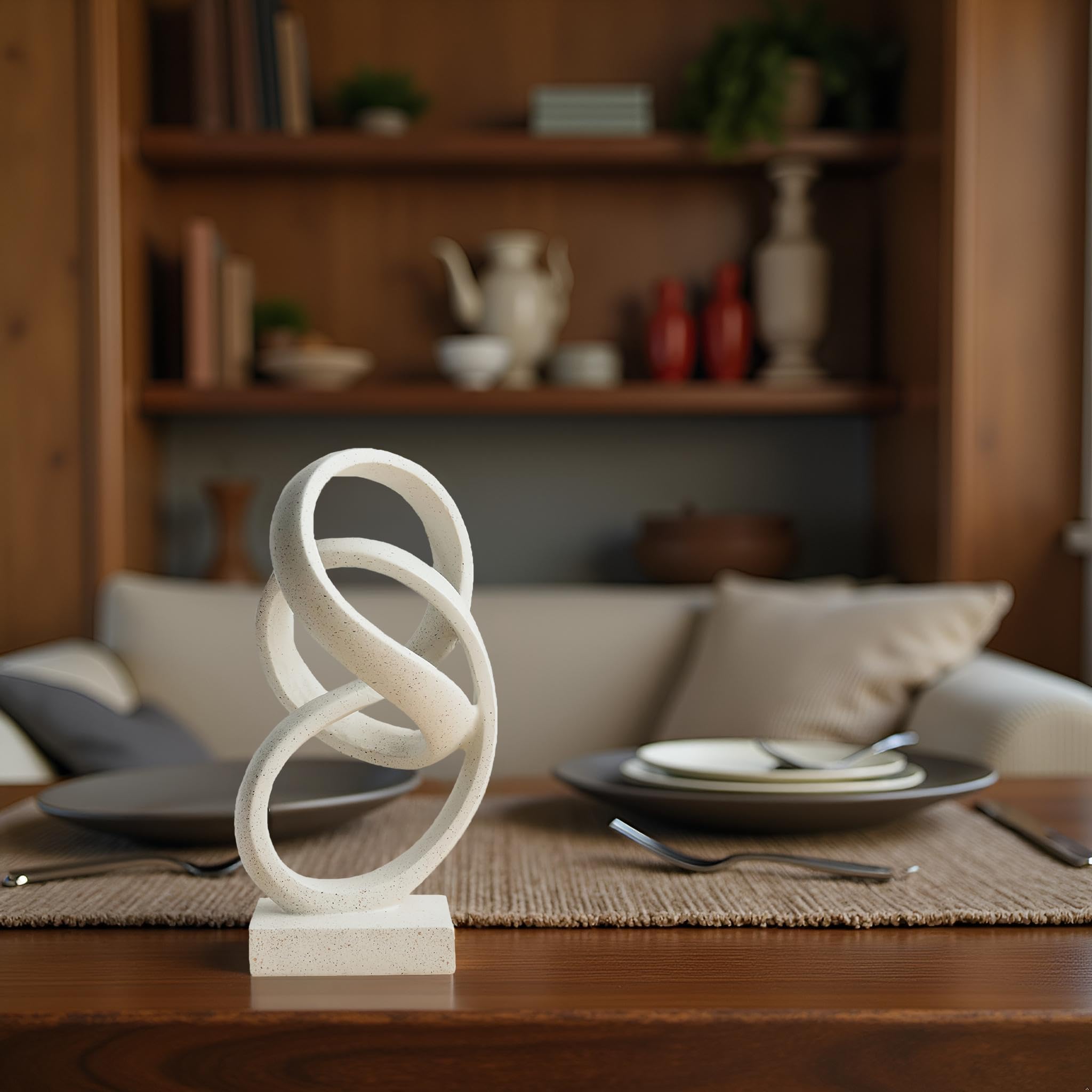 LAIKEARTS ribbon sculpture white - perfect living room or dining area accent piece