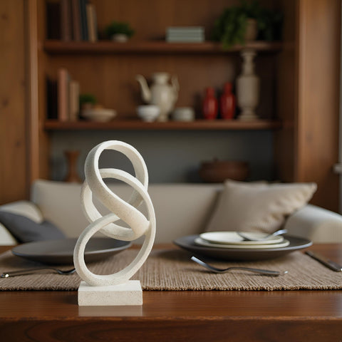 LAIKEARTS ribbon sculpture white - perfect living room or dining area accent piece