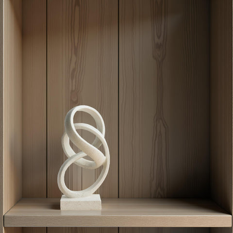 LAIKEARTS decorative ribbon statue white corner display - enhances minimalist home decor