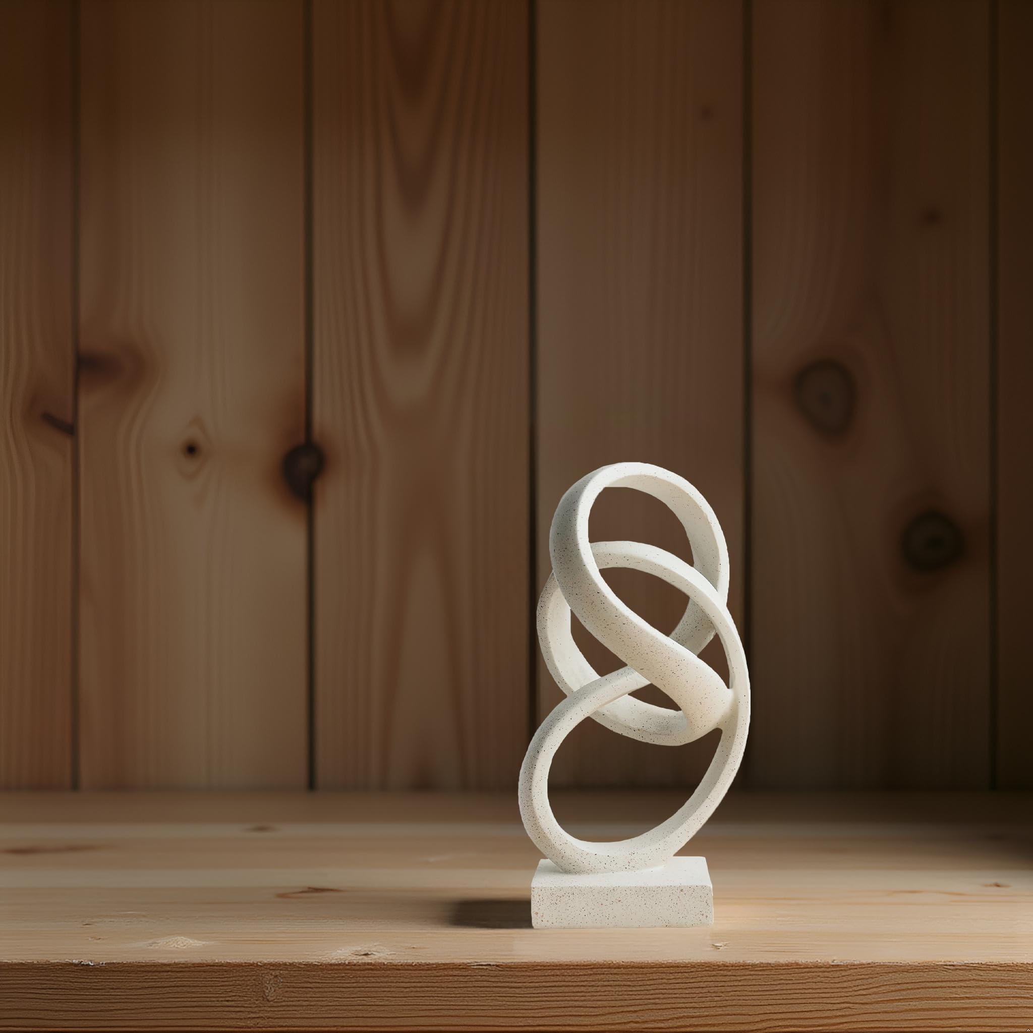 LAIKEARTS 10-inch white ribbon sculpture - versatile decor for coffee tables