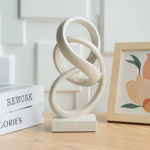 LAIKEARTS modern knot art white closeup - adds tactile texture to shelves