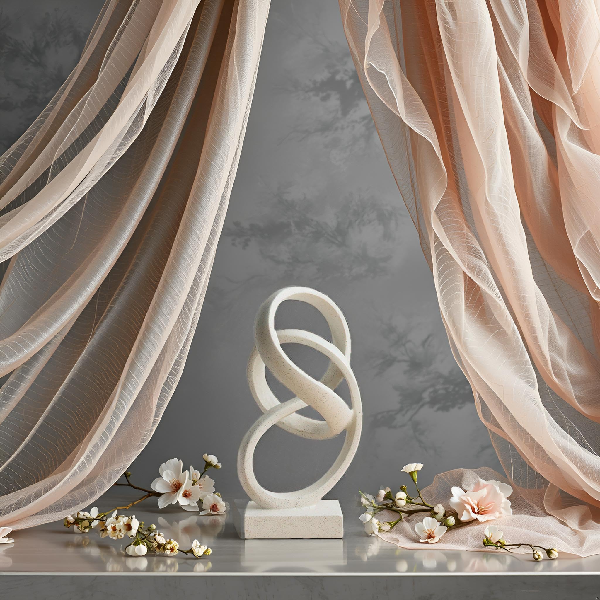 LAIKEARTS modern ribbon statue white - low-maintenance art for shelves