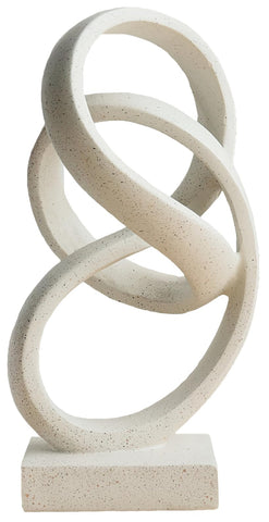 LAIKEARTS ribbon sculpture in white, front view - ideal contemporary coffee table centerpiece
