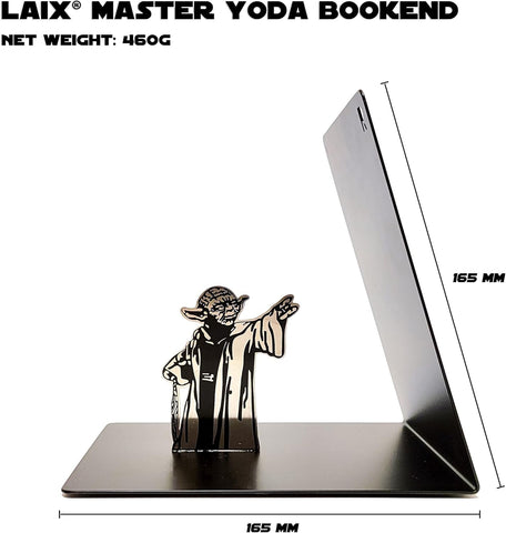 LAIX Double-Sided Yoda Pattern Bookend supports flexible shelf displays.